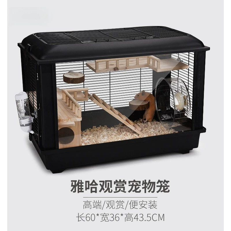 Роскошные клетки для домашних животных клетки хомяка 60 фундамент плюс золотой медведь супер акриловые прозрачные декоративные рутин