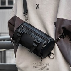 卸売り2025新型ナイロンとpu皮韓国版バケツの形シングル肩斜めショルダーバッグファッションファッション女性バッグ斜め掛け
