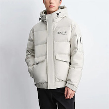 品牌剪标男装新款冬季纯色连帽字母印花加厚保暖休闲羽绒服Y4Y062