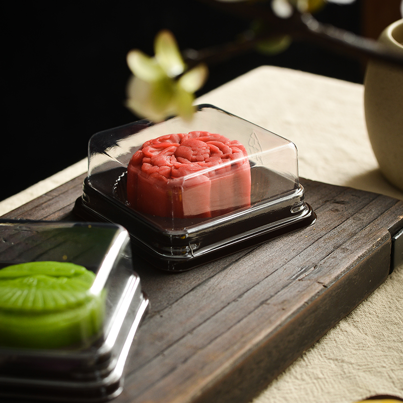 50g 80g caja de plástico de bolsas de pasteles de luna de hielo de núcleo de plástico soporte de caja de embalaje de pasteles de luna de otoño