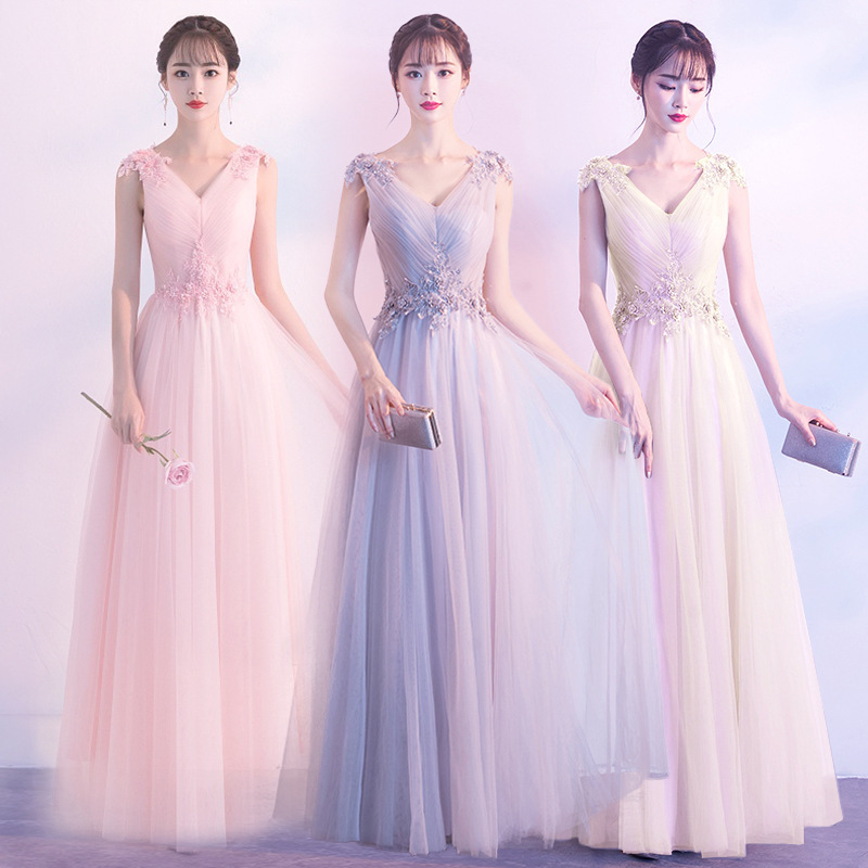 Bridesmaid Dress 2026 New Style Light Luxury Niche High-End Host Evening Gown Banquet Dress Art Exam Annual Meeting Dress for Women