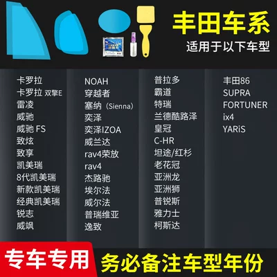Glass Film for Rainy Days, Rearview mirror rainproof sticker - toyota-full-range-complete-set-of-5-pieces-remark-model-year