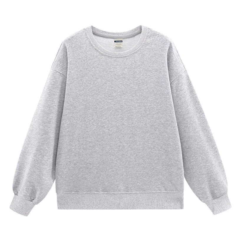 Толстовка с круглым вырезом и спущенным плечом, 360 г, из махровой ткани, парный стиль, свободный крой, с возможностью нанесения принта, новый пуловер с длинными рукавами, утолщенный, повседневный стиль.