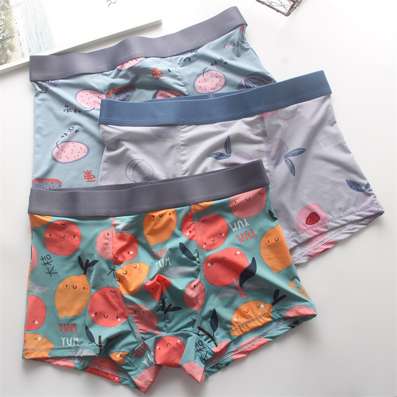 Summer men's ice silk underwear fabric smooth soft breathable easy-to-wash quick-drying mid-waist boxer underwear men wholesale