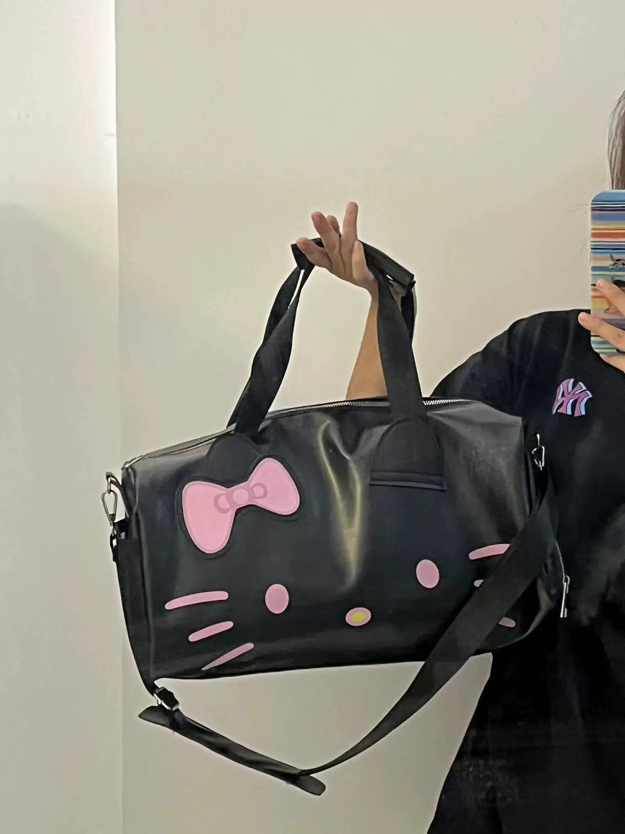 Hello Kitty, привет, Китти, мультяшная милая вместительная сумка на одно плечо с бантом, ручная спортивная сумка, сумка через плечо, дорожная сумка