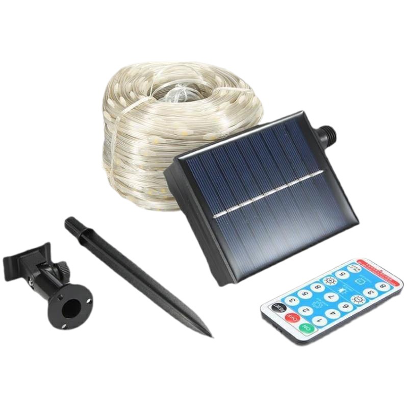 Solar- und USB-betriebene LED-Lichterkette – Wasserdichte Außenbeleuchtung für Garten, Camping, Terrasse und festliche Atmosphäre_voghion.com