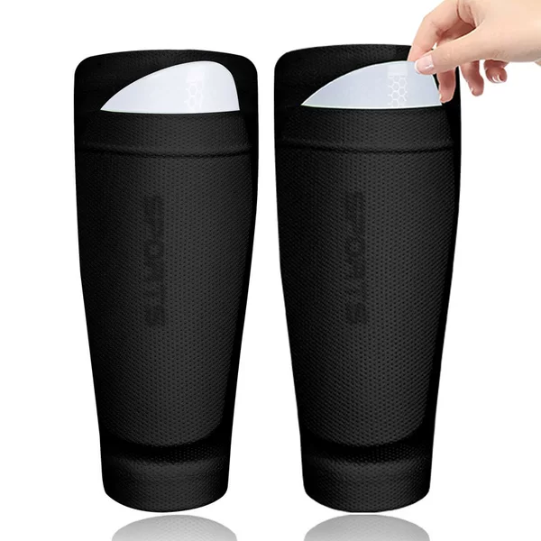 Soccer Leg Guard Socks Double-layer Breathable Mesh Calf Insert Shin Guard Socks Leg Guard High Elastic Reinforced Pocket
