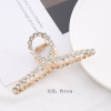 Metal big crab pin from pearl, hairgrip, hair accessory, suitable for import