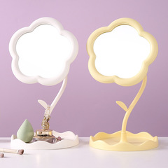 2024 New Desktop Setting Mirror with Girl Heart Sunflower Vanity Mirror, Removable Jewelry Hanger, High Definition Makeup Mirror