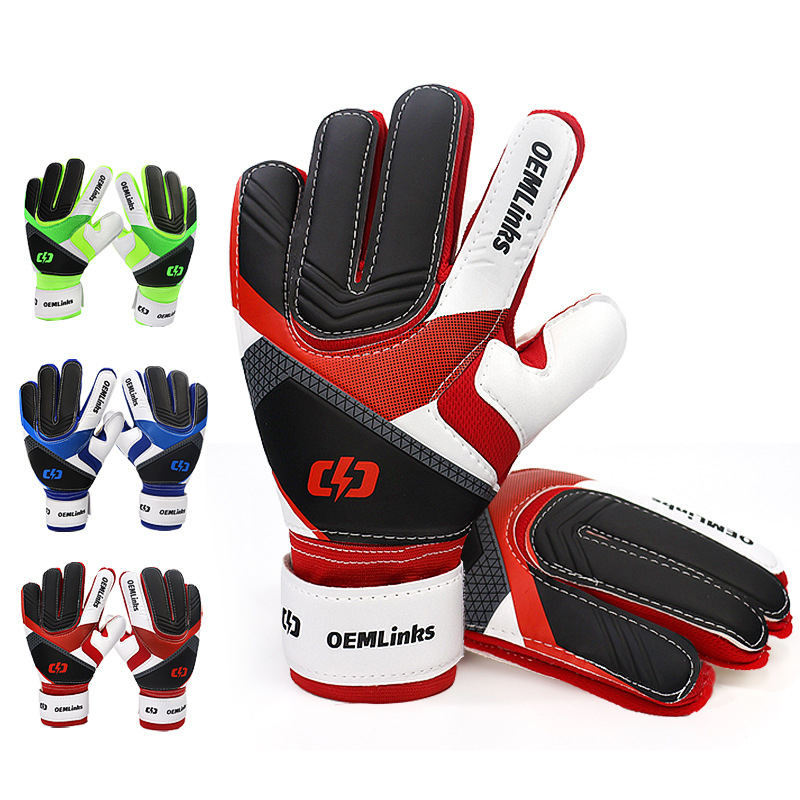 Cross-Border In-Stock Children's Thickened Goalkeeper Latex Football Goalkeeper Training Breathable Gloves