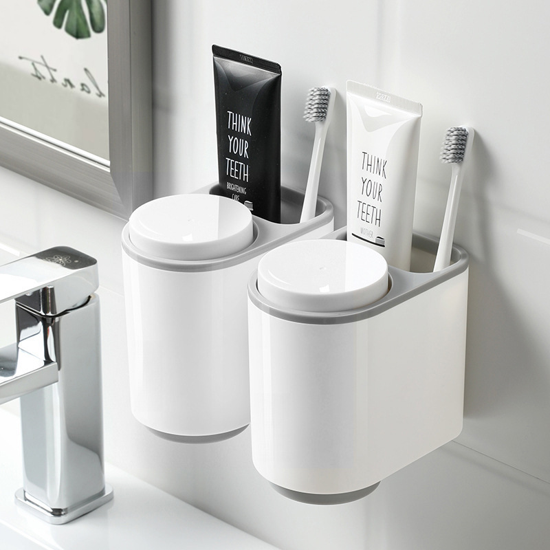 シンプルなマウスウォッシュカップ、歯磨きカップ収納ラック、北欧家庭用ウォッシュカップセット、歯ブラシカップルペア|undefined