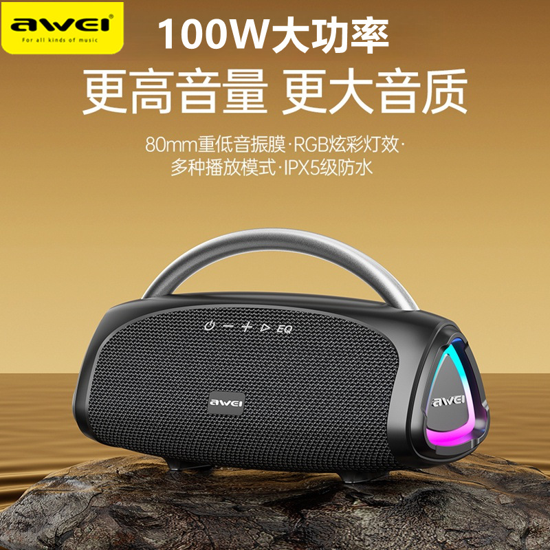 고음질 블루투스 스피커, 휴대용 서브우퍼, USB 플래시 드라이브 및 TF 카드 지원, 인기 상품