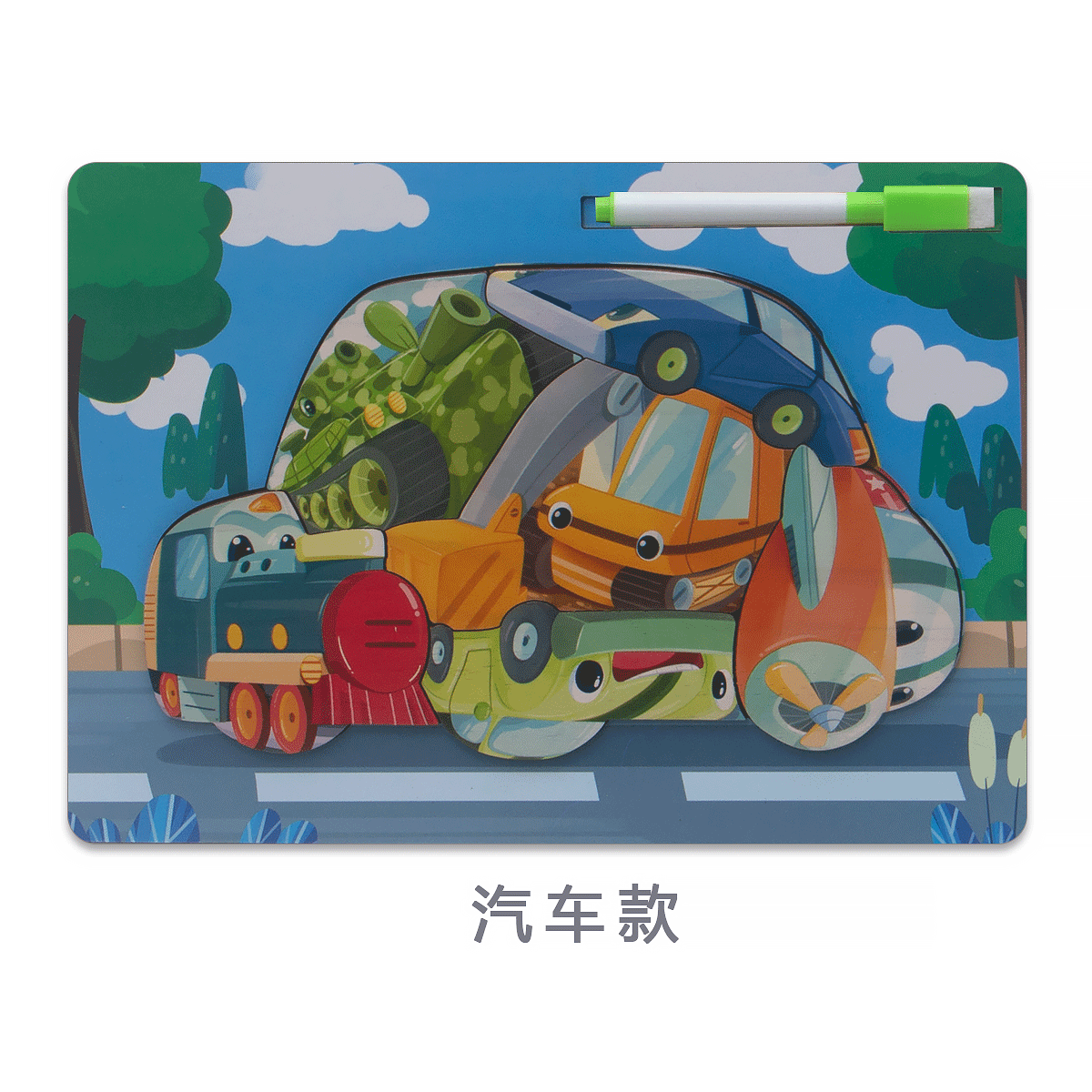 Rompecabezas tridimensional, tablero de dibujo, tablero de dibujo, dos en uno, bloques de construcción de partículas grandes, animales de dinosaurio, rompecabezas 3D, juguetes de madera