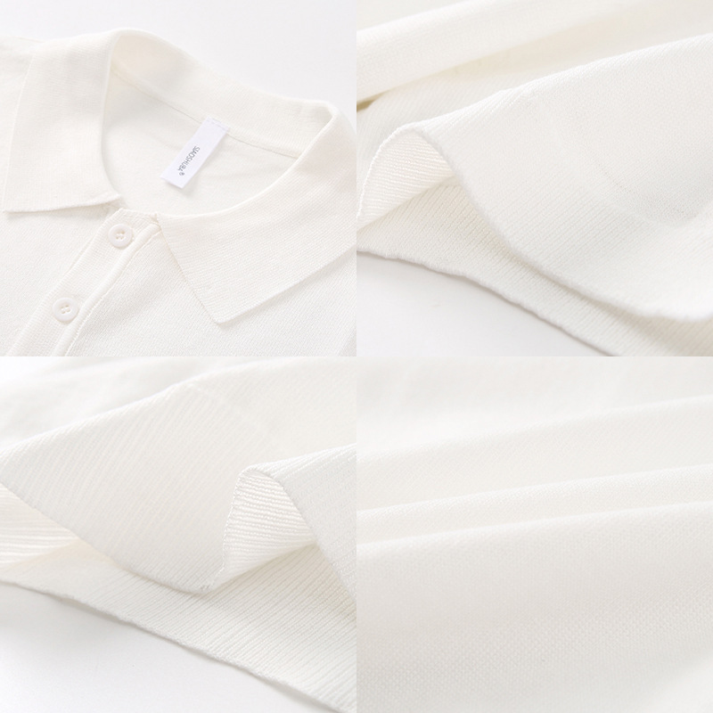 Polo camiseta de punto camiseta de manga corta hombre solapa de color sólido vieja camiseta de hielo de negocios de verano fábrica transfronteriza al por mayor