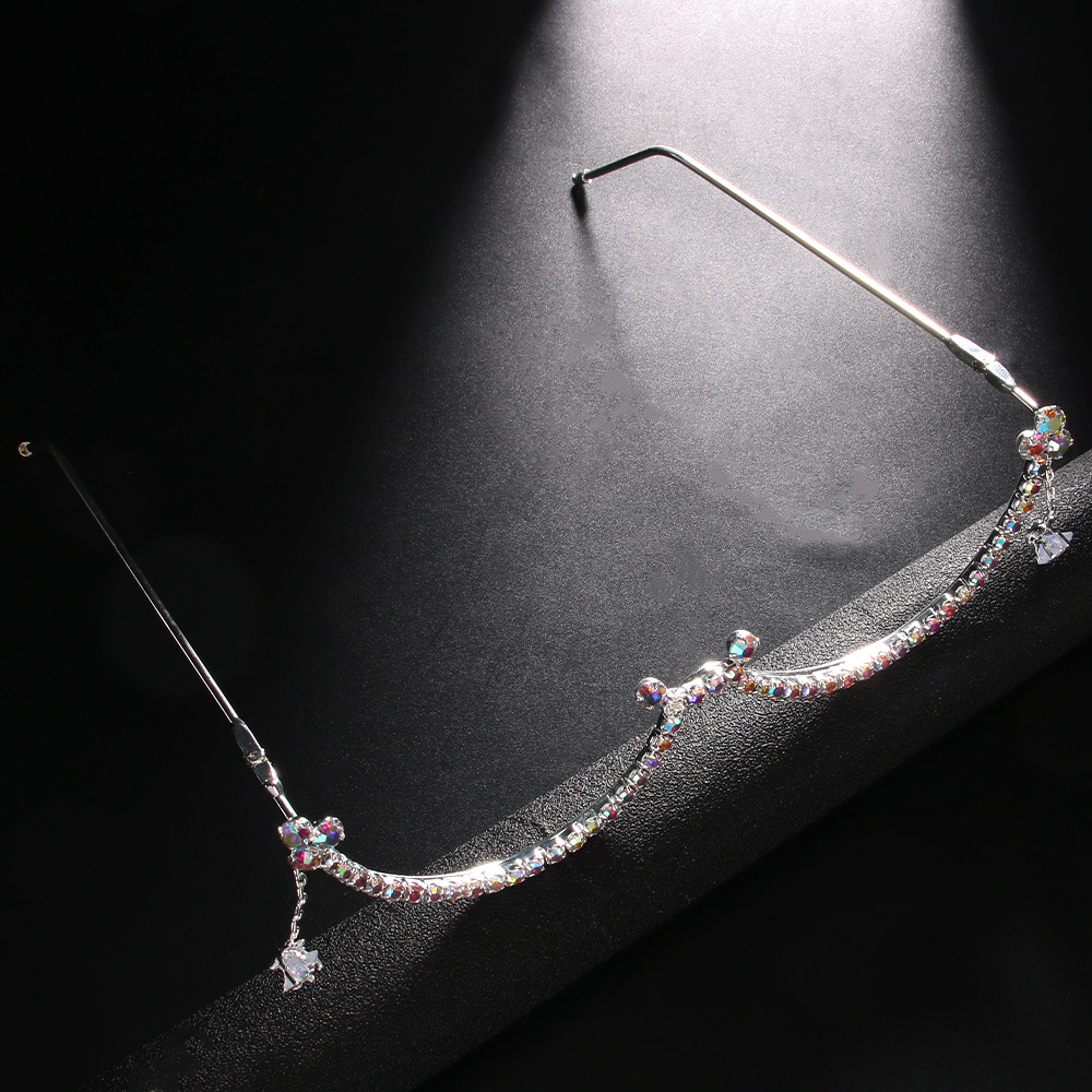 Moda europea y americana rhinestone gafas marco personalidad hip hop plegable estrella de cinco puntas colgante gafas marco joyería de moda para las mujeres