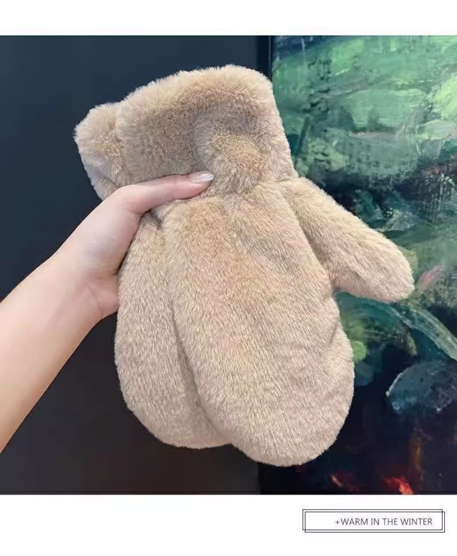 Version coréenne d'hiver de couleur unie avec velours épais, gants coupe-vent chauds et résistants au froid pour femmes, simples_voghion.com