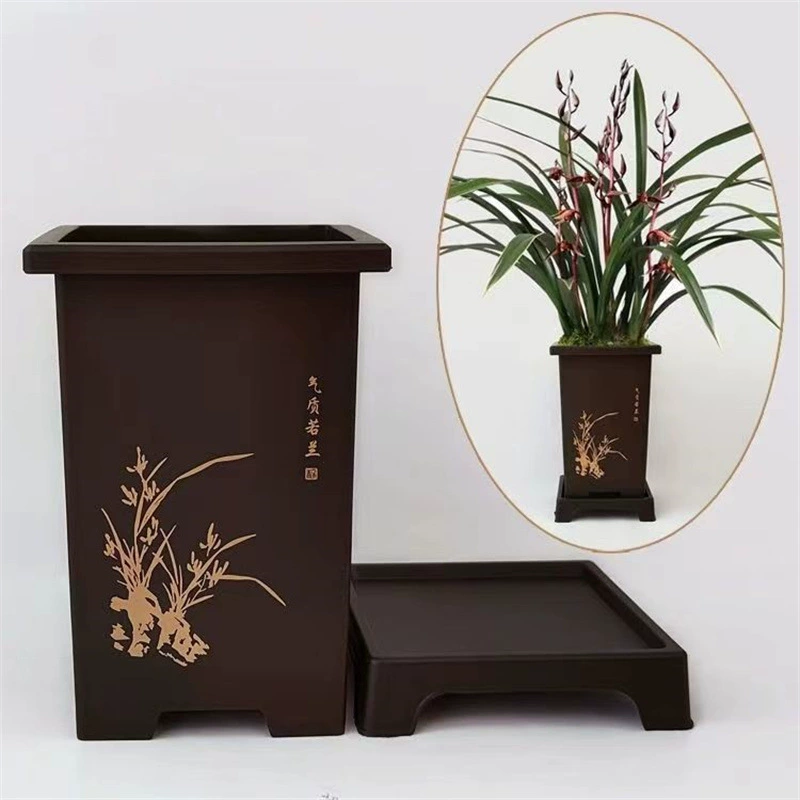 Орхидея специальный бассейн пластиковый цветочный горшок для орхидей оптом юнзилан имитация фиолетового песка цветочный горшок Смола утолщенный повышенный цветочный горшок для орхидеи