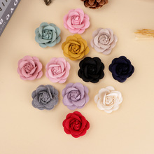 4.5CM山茶花玫瑰花配件手工DIY发圈胸花服饰鞋帽配饰半成品批发