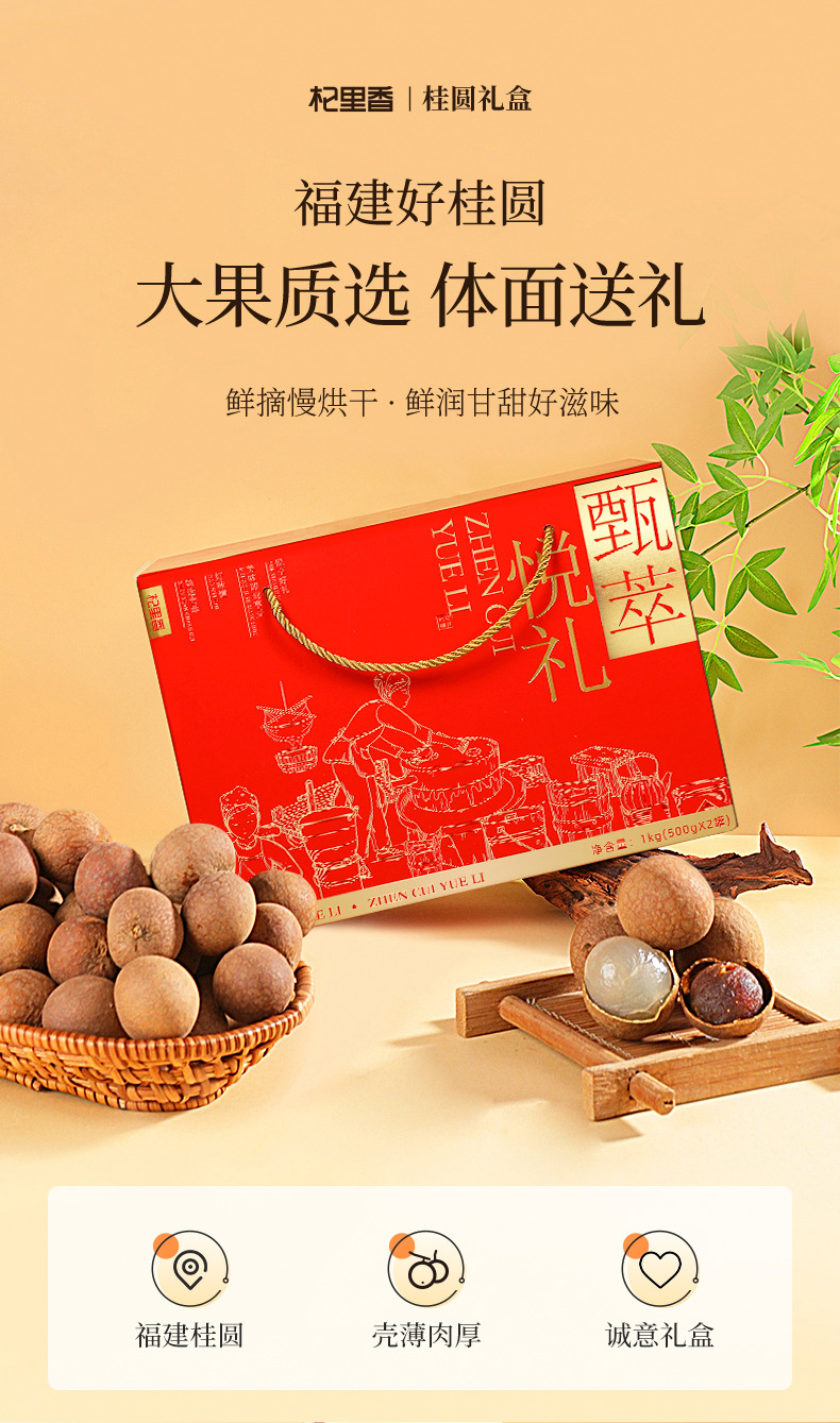 Dried Longan Fruit 900g Gift Box Ready to Eat Gui Yuan Rou for Tea and Soup overview