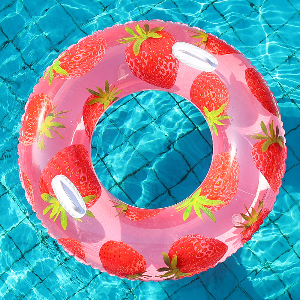Transfronterizos ampliados con mango de barco de anclaje arco iris anillo de natación para adultos anillo de natación infláble arco iris de gran tamaño para hombres y mujeres