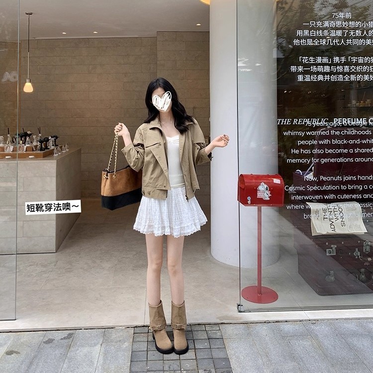 现货~内增高7.5CM苏茵茵两穿粗跟西部沙漠中高筒弹力长靴女堆堆靴|undefined