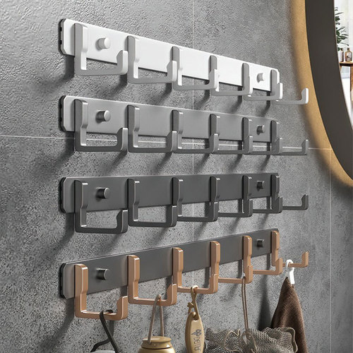 Clothes hook wall-mounted wall-mounted wardrobe towel bathroom row punch-free fixed door bathroom clothes hook