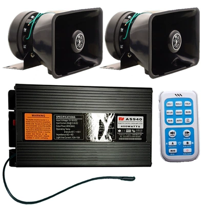 Wireless remote control car alarm system, 400W high-power loudspeaker unit, high-frequency speaker AS940H + 100C speaker