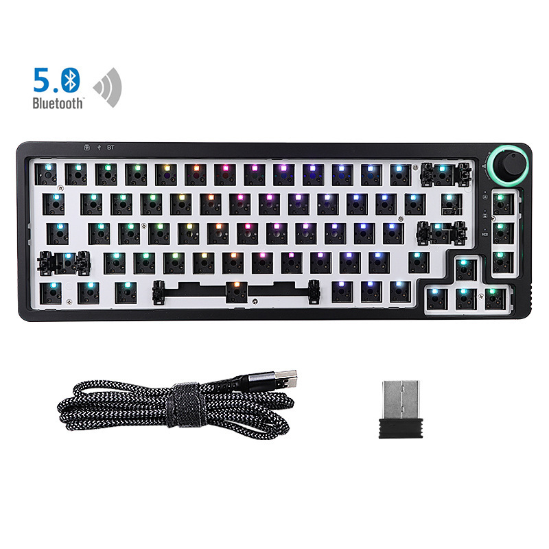 TM680/KF068 keyboard customized knob Bluetooth mechanical keyboard kit hot plug shaft RGB macro drive