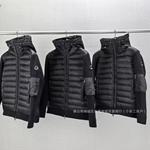 欧洲站新款M家针织拼接休闲羽绒服 白鸭绒保暖时尚修身羽绒外套男