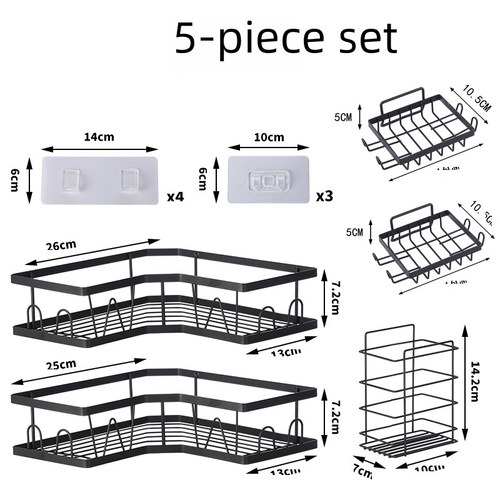 Cross-border bathroom triangle shelf wall-mounted without drilling corner rack for bathroom sink and shower storage rack