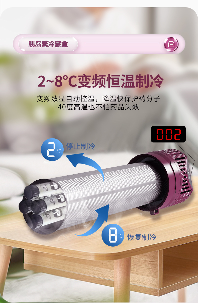 Portable new insulin refrigerator box for medicine car mini refrigerator can be put on the plane cooling cup