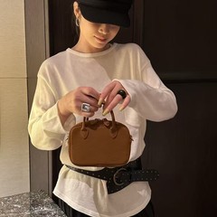 高级感韩版磨砂皮经典百搭时尚迷你手提小包小方包单肩斜挎手提包