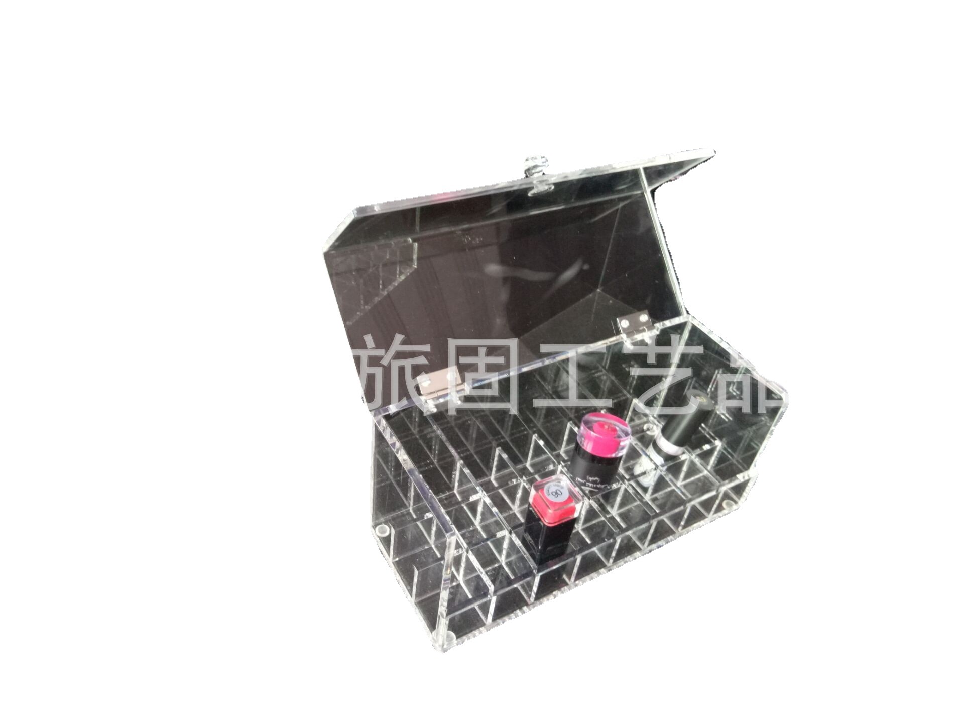 厂家批发亚克力24格口红翻盖收纳盒 透明有盖防尘彩妆收纳盒