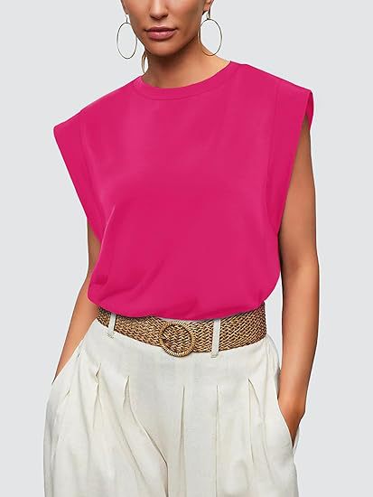 210g Weight Sleeveless Sleeve Length Pullovers Placket Type Raglan Sleeve Sleeve Type Cotton Fabric Type Long Top Length T-shirt Tops Type Holiday, Daily Occasion Round Neck Neckline Loose Fit Type Stripe, Solid Color Pattern Summer, Spring Season Women's Gender Casual Style Wholesale Women's Casual Stripe Solid Color Sleeveless T-Shirts 9