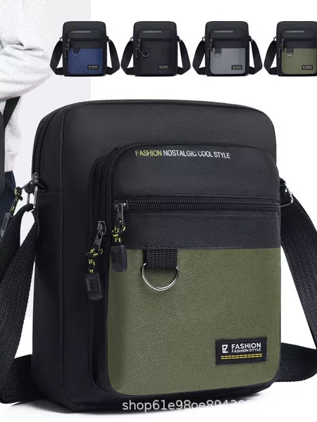 2025 New Fashion Casual Men's Crossbody Bag Multi-Layer Waterproof Oxford Cloth Wallet Trendy Men's Bag Shoulder Bag