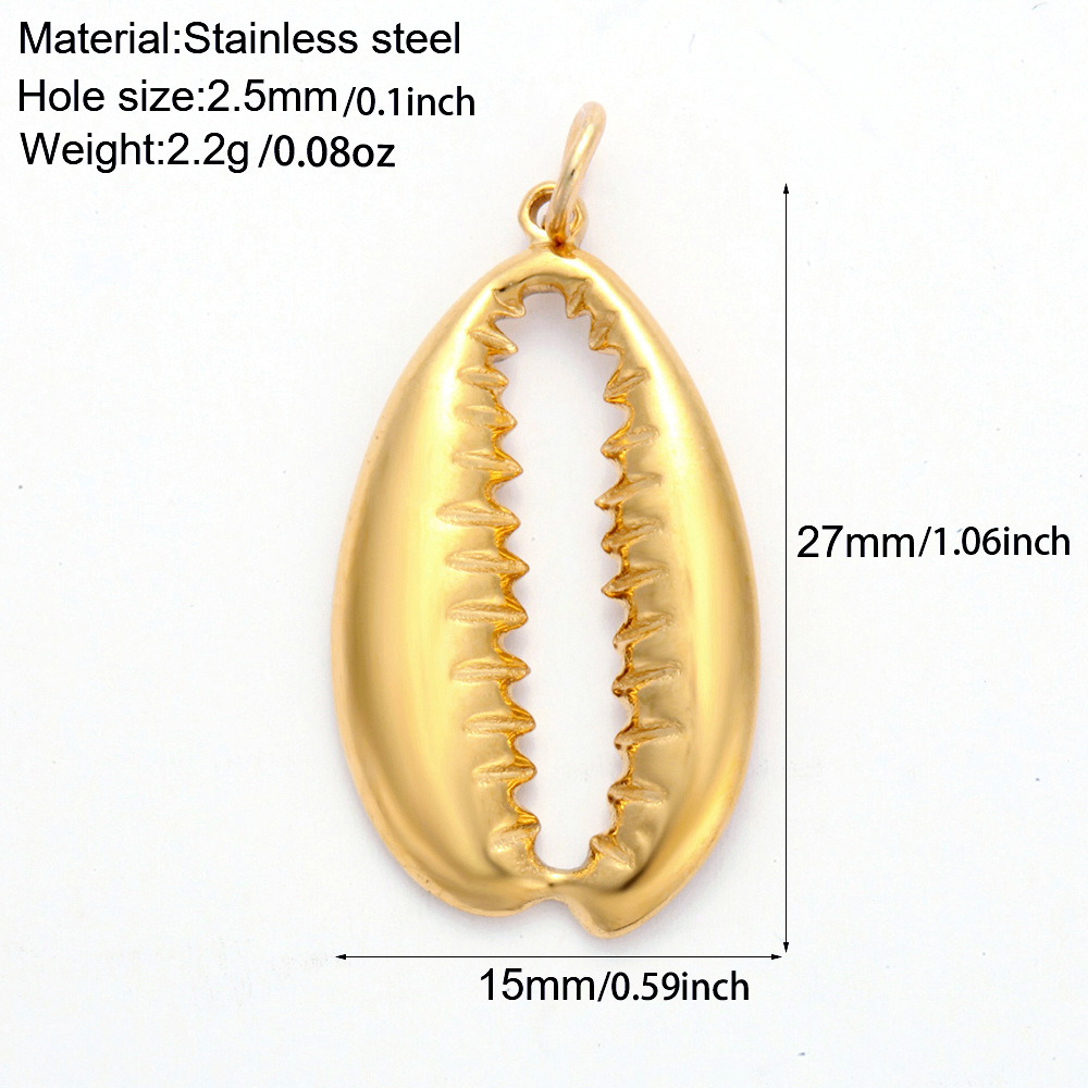 Marine Style Style 1 Piece 304 Stainless Steel PVD Coated Real Gold Plated Tortoise Starfish Conch Polished Pendant DIY Jewelry Accessories
