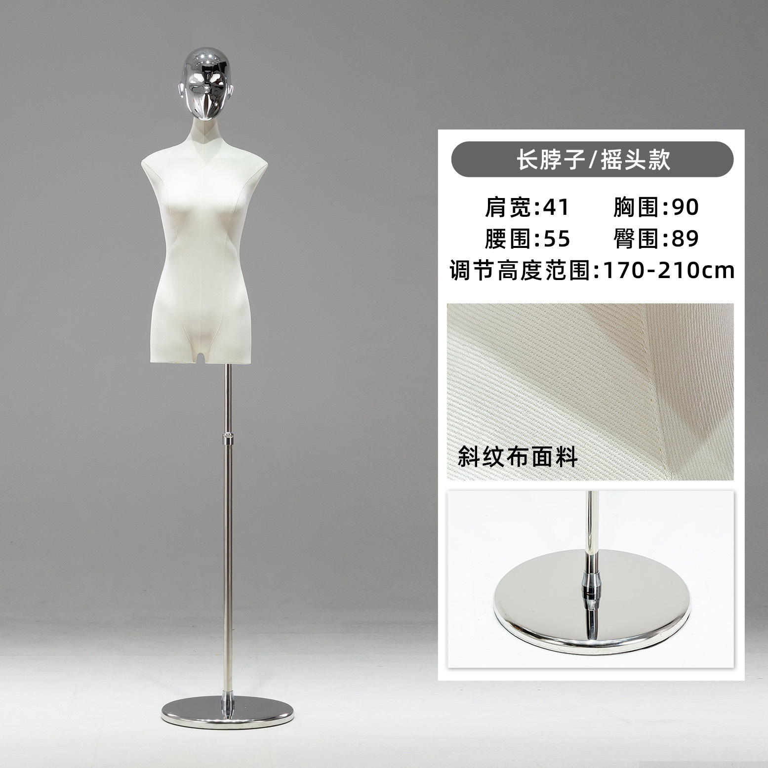 Maniquí Femenino de Busto con Clavícula de Plástico para Tiendas de Ropa y Escaparates image 12