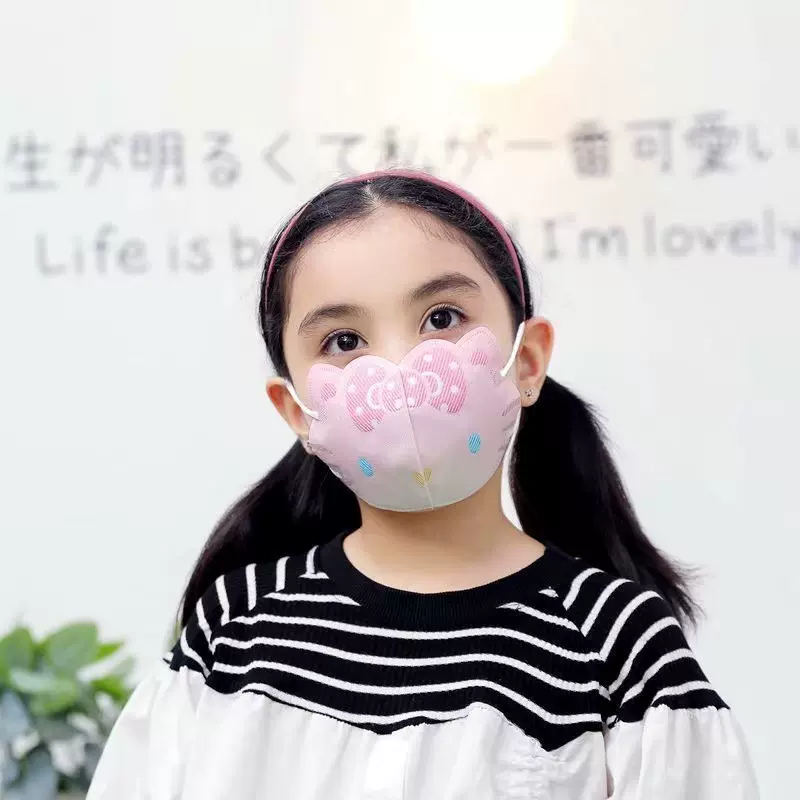 腮红玉桂狗口罩3D立体高颜值可爱卡通大耳狗儿童口罩女孩三层防护