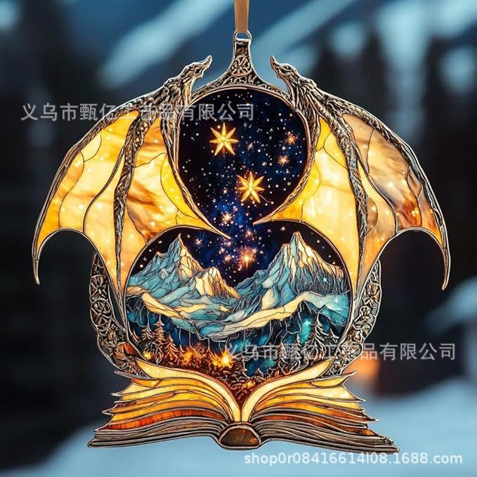 跨境热卖创意龙书装饰品挂件2D平面亚克力太阳捕光器奇特家具装饰