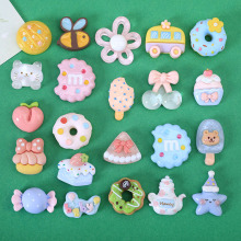 diy奶油胶手机壳头饰发夹饰品树脂配件批发卡通小猪春游童趣手工