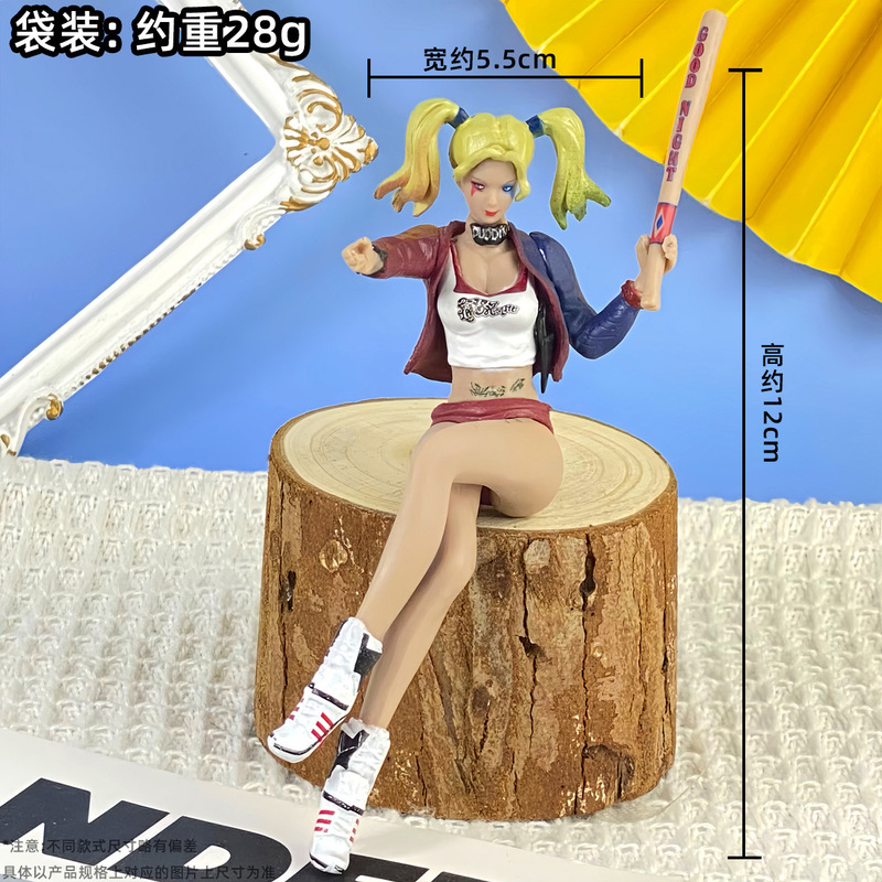 道化師DCヒースレジェ美漫暗黒騎士道化師自殺小隊のフィギュアJoker置物車の屋根の人形|undefined