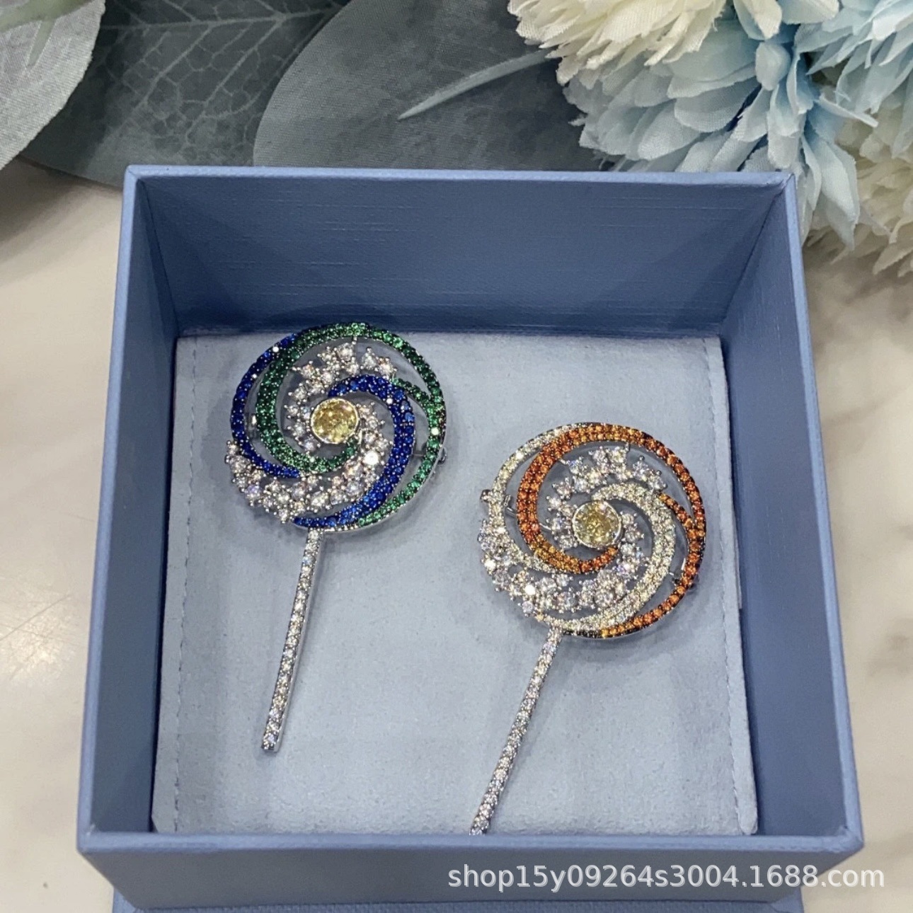 Hefag Hejia Jewelry Lollipop Brooch Elegant Light Luxury Accessories Temperament Personality High-End Accessories Brooch