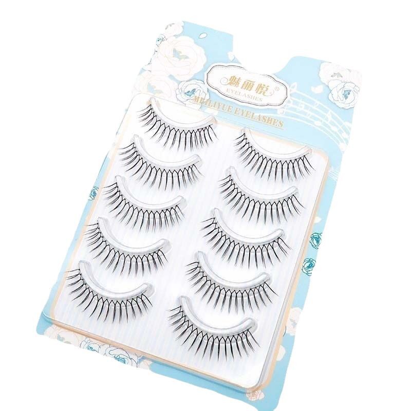 Mei Liyue grupo de mujeres coreanas transfronterizas pestañas postizas con raíces distintas, tallos transparentes naturales en forma de U, pestañas gruesas hechas a mano