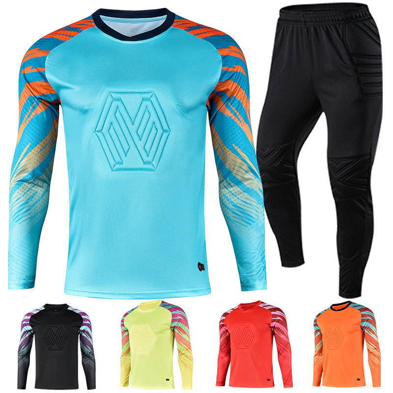 In-Stock Soccer Goalkeeper Jersey Children's Adult Match Training Goalkeeper Uniform Long-Sleeve Long-Pants Set In-Stock Soccer Goalkeeper Jersey Children's Adult Match Training Goalkeeper Uniform Long-Sleeve Long-Pants Set