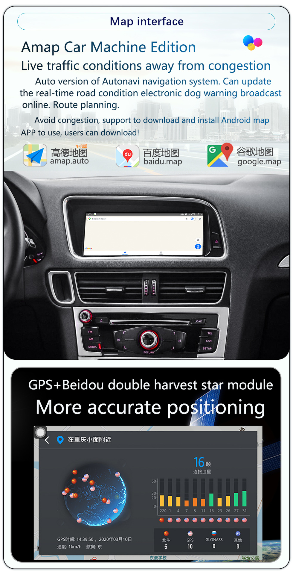 Suitable for 09-17 Models 8.8inch Audi Q5 Android Large Screen Carplay Navigation 360 Panoramic All-In-One Machine