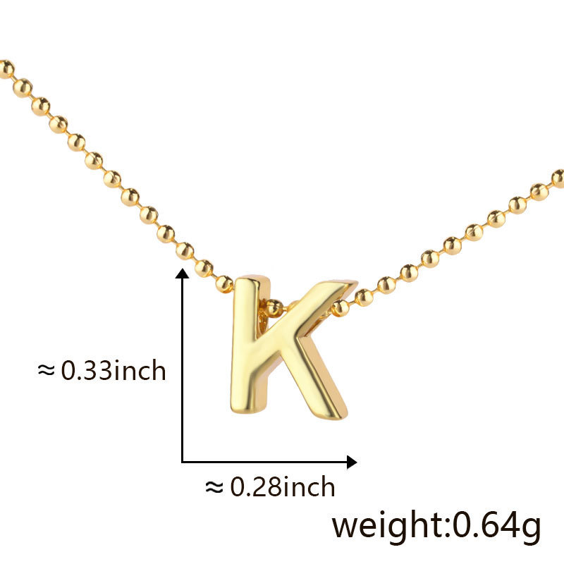 Cuicai ホットセール 18K ゴールデン光沢のある多用途クラシック 26 DIY 英語名小文字ネックレスペンダント付き|undefined