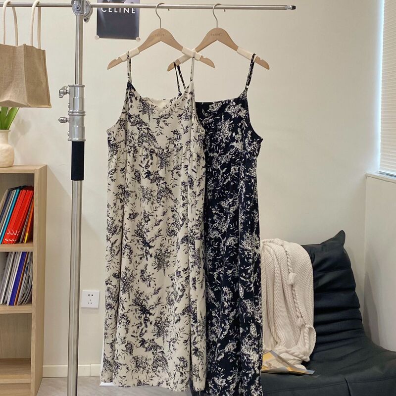 Summer New Pregnant Women's Dress Loose Chic Floral Slip Dress Korean Casual Fashion Inner Vest Dress Trendy Hot Mom