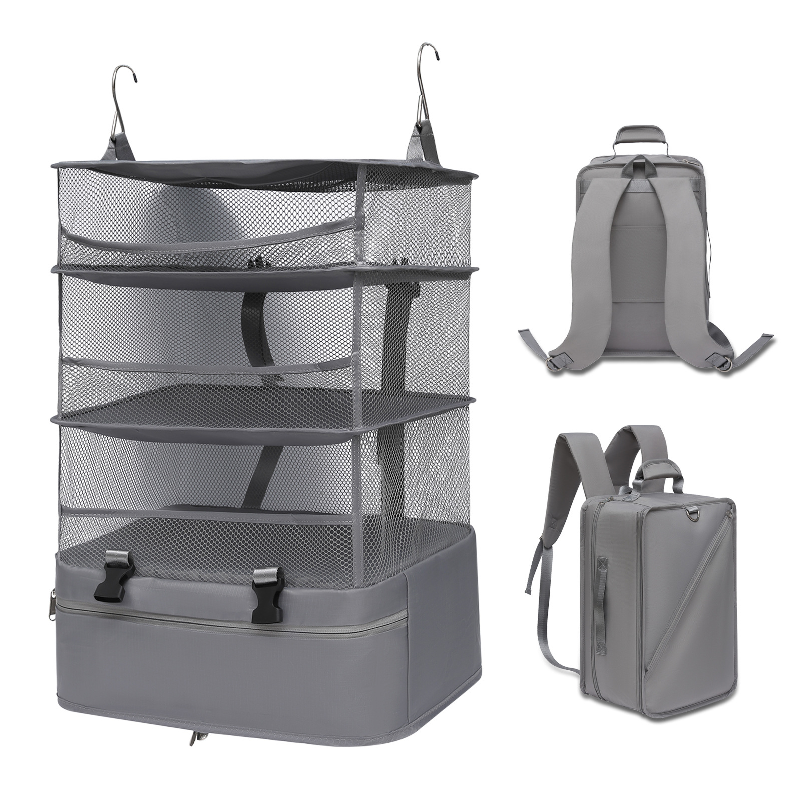 Bolsa de almacenamiento de artículos diversos montada en la pared para ropa y ropa, bolsa colgante de tres capas, bolsa colgante para libros, bolsa de almacenamiento práctica image 24
