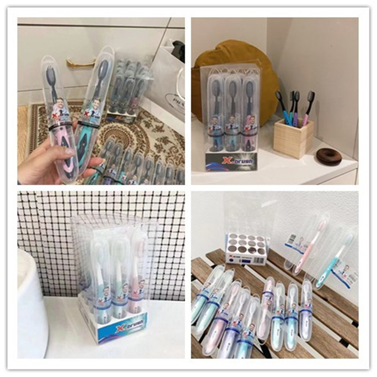 外贸成人软毛牙刷12只装独立高档细毛旅行家庭装美国牙刷厂家直销