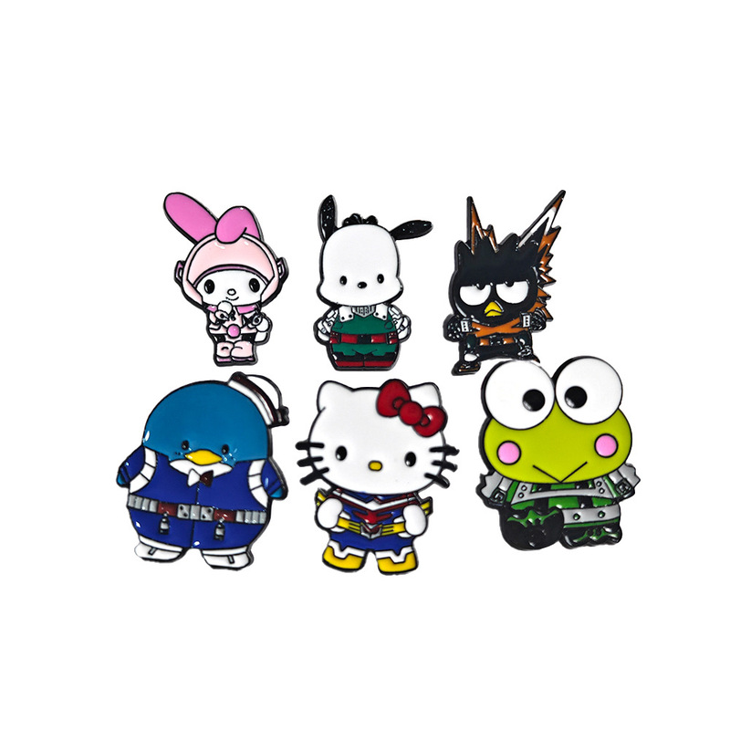 Cute Cartoon Creative Personality Sanrio Metal Badge Kt Cat Pacha Dog Melody Alloy Brooch Cute Cartoon Creative Personality Sanrio Metal Badge Kt Cat Pacha Dog Melody Alloy Brooch